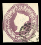 1847–54 6d Dull Lilac. A fine example with four well-balanced margins, neatly cancelled at lower right by a town numeral (248?). A very fine and attractive stamp. (SG £750).