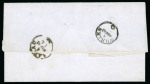 Stamp of Switzerland / Schweiz » Sitzende Helvetia Ungezähnt » 1857-62 Berner Druck, Dickes Papier 1862, 10 Rp. blau, 4. Berner Druckperiode, auf Faltbrief