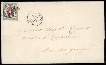 Stamp of Switzerland / Schweiz » Orts-Post und Poste Locale 1851, Poste locale mit Kreuzeinfassung, äusserst seltene Verwendung in Genf