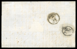Stamp of Switzerland / Schweiz » Sitzende Helvetia Ungezähnt » 1856-57 Berner Druck (II) 1859, 1 Fr. grau mit mit 40 Rp. grün und 20 Rp. orange, Dreifarbenfrankatur