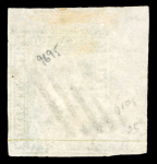 Stamp of Switzerland / Schweiz » Sitzende Helvetia Ungezähnt » Münchner Druck, 1. Auflage 1854, 40 Rp. grün, 1. Münchner Druckperiode, mit breiter Bogenecke