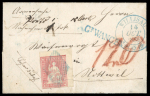 Stamp of Switzerland / Schweiz » Sitzende Helvetia Ungezähnt » Münchner Druck, 1. Auflage 1854, 15 Rp. rot, 1. Münchner Druckperiode, Luxusstück auf Brief