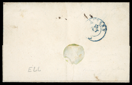 1854, 15 Rp. rot, 1. Münchner Druckperiode, Luxusstück auf Brief
