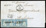 Stamp of Switzerland / Schweiz » Sitzende Helvetia Ungezähnt » 1857-62 Berner Druck, Dickes Papier 1862, 10 Rp. blau, 4. Berner Druckperiode, im waagerechten Viererstreifen