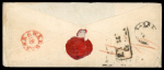 Stamp of Switzerland / Schweiz » Sitzende Helvetia Ungezähnt » 1856-57 Berner Druck (III) 1856, 40 Rp. grün, 2 Einzelmarken, mit 10 Rp. blau auf Brief nach Polen