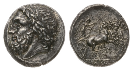 Sicily, Syracuse. 16 litrae 214-212 BC, AR 13.40 g. Extremely rare.