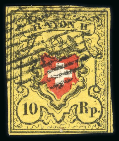 Stamp of Switzerland / Schweiz » Rayonmarken » Rayon II, gelb, ohne Kreuzeinfassung (STEIN E) 1850, Rayon II im waagerechten Paar, Typen 39 und 40,
