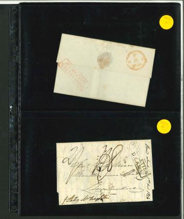 Stamp of India » Postal History Pre stamp 1826-36 incoming Post Paid Ship London  entires