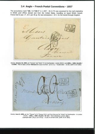 Stamp of Cuba » Outgoing Mail Cuba 1859-74 Anglo-French Postal convention Mail group of six entires