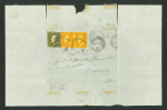 Stamp of Italian States » Sicily » 1/2 Grano, Plate II » Covers Sicily 1860 outer letter sheet Girgenti to Palermo with 1/2Gr pair pl.II and a 1Gr