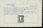 Stamp of Italian States » Sicily » 5 Grana, Plate I » Stamps 1859 5 Gr. plate I, reddish brown (rosso brunastro), mint with usual original brownish gum, close to large bottom margins, small part marginal at base, very fine and an extremely rare shade.