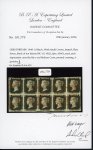 1840 1d Black, Plate 7 (BC–CG). Exceptional block of ten used with light red Maltese Crosses