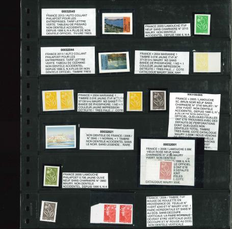 Stamp of France » Variétés et curiosités 2004-2013, joli petit lot composé d'une dizaine de