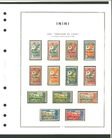 Stamp of Colonies françaises » Inini 1932-1944, territoire complet poste, PA, taxe et bloc,