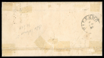 Stamp of Italian States » Sicily » Cancellations (ordered by towns alphabetically) BARRAFRANCA: 1861 (6.7) Folded letter sheet to Palermo, franked Sardinia 10c light olive green (Sass. 14Caa), tied by oval BARRAFRANCA in grey-black (Ocf - P.13), very fine and scarce, paying the Sicilian domestic rate. 
