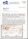 Stamp of Italian States » Sicily » Cancellations (ordered by towns alphabetically) CENTORBI: 1862 Folded entire to Nicosia, franked Italy 1862 10c, neatly canceled by two strike of the superb circular fancy "F.C.", with CENTORBI/14.DIC.62 cds alongside, plus arrival, a very fine and attrative usage of 