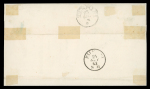 Stamp of Italian States » Sicily » Cancellations (ordered by towns alphabetically) MONTEMAGGIORE: 1862 (23.9) Folded letter sheet to Palermo, franked Sardinia 10c reddish brown (Sass. 14Cn), two large margined singles, tied two strikes of the MONTEMAGGIORE/23.SET.62 cds, paying the double domestic rate