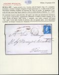 Stamp of Italian States » Sicily » Cancellations (ordered by towns alphabetically) SPADAFORA: 1859 Cover to Palermo with 2 Gr. bright blue plate I left sheet marginal showing oval SPADAFORA in alongside
