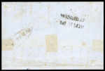 Stamp of Italian States » Sicily » Cancellations (ordered by towns alphabetically) PATTI: 1859 (15.5) Cover to Messina, franked 1859 2 Gr. blue, plate I, NA paper, with fancy oval black PATTI alongside