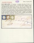 Stamp of Italian States » Sicily » Cancellations (ordered by towns alphabetically) POLIZZI: 1861 (11.7) Registered cover to Palermo with Sardinia 5c + 10c + 20c tied by POLIZZI cds