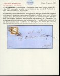 Stamp of Italian States » Sicily » Cancellations (ordered by towns alphabetically) PIEDIMONTE: 1861 Sardinia 10c dark brown tied by black oval PIEDIMONTE on 1861 cover to Messina