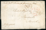 Stamp of Ireland » Pre-Stamp Postal History » Independant Post Office Period - 1784-1831 1791-1807 Free Markings: Twelve covers mounted on album page, showing a range of different free markings, circular FREE, circular POST PAID, FREE/DUB, large red crowned FREE etc., mixed to fine (12).