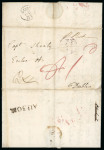 Stamp of Ireland » Pre-Stamp Postal History » Independant Post Office Period - 1784-1831 1744-1816 Fifteen covers, one front and a document mounted on album page, showing a range of various markings incl. MID DAY IN straight-line, crowned oval TO BE DELIVERED FREE in red, early straight-line datstamps, crown