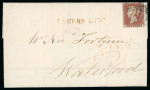 Stamp of Ireland » Postal History (Arranged alphabetically by County) Dublin - Receiving Houses: 1790-1860 Selection of thirty covers, all mounted on album pages, showing an array of receivers including italic Rush/Balbriggan, straight line SANDYMOUNT in black (3), undated circle SANDYMOUN