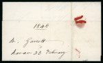 Stamp of Ireland » Postal History (Arranged alphabetically by County) Meath: 1765-1859 Attractive group of forty-one covers or part covers mounted on album pages, showing an array of postal markings including mileage mkgs in black NAVAN/23 and NAVAN/24 (8), NOBBER/33, OLDCASTLE/41, SLANE/3