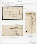 Stamp of Ireland » Postal History (Arranged alphabetically by County) Dublin - Penny Posts: 1812-1841 Selection of forty two covers, all mounted on album pages, showing an array of Penny Post markings including the scarce oval red ROYAL ARCADE/PENNY POST (3), 2-line FRANCIS ST/PENNY POST i