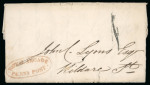 Stamp of Ireland » Pre-Stamp Postal History » Local Post Period - 1773-1840 1827 (17.7) Folded entire sent within Dublin to Kildate Street, showing large clear red oval ROYAL ARCADE/PENNY POST of the Dublin Penny Post and small "1" handstamp alongside, a scarce usage