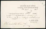 Stamp of Ireland » Pre-Stamp Postal History » Collections, lots etc. 1737-1846 Array of 28 items with cover and documents mounted on album pages, show array of FREE mkgs, Sunday makgs, crown mkgs, straight lines, penny post and some instruction mkgs, mixed to fine, a scarce assembly (28)