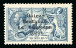 Stamp of Ireland » 1922 (Feb) Dollard Overprints (T1-T14) 2s6d to 10s specialised assembly of practically only mint and mint nh singles, showing an extensive array of listed and unlisted overprint varieties, including blotted letters, blotted final "c", broken crossbar of "R", 