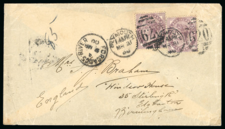 Stamp of Nigerias » Niger Coast Protectorate Forcados River: 1900 (Mar 9) envelope from Forcados River with 1d lialcs, plus three other covers