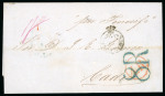 Stamp of Great Britain » British Post Offices Abroad » Crown Circle Handstamps Argentina 1855 Buenos Aires entire to Cadiz via Canary Islands