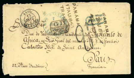 Stamp of Great Britain » British Post Offices Abroad El Salvador 1865 Panama Transit accountancy covers