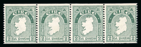 Stamp of Ireland » Definitives 1933-35 SE Coil: 2d pearl-green, imperf. x perf. 14