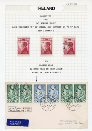 Stamp of Ireland » Collections 1929-1991 Plate Flaw Collection: Attractive specialised