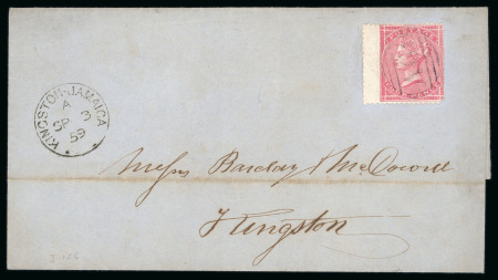 Stamp of Jamaica 1859-60, collection of British Offices in Jamaica with covers and loose stamps