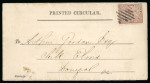 Stamp of Canada » Colony of Canada » Regular Uses of the Issued Stamps including Special Features of the Issued Stamps on Cover 1851 ½d Deep Rose on Printed Circular½d deep rose on