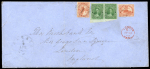 Stamp of Canada » Colony of Canada » Regular Uses of the Issued Stamps including Special Features of the Issued Stamps on Cover 1851–57 Multi-Value Cover from Barrie to LondonCover