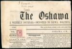 Stamp of Canada » Colony of Canada » Regular Uses of the Issued Stamps including Special Features of the Issued Stamps on Cover 1852–57 ½d Deep Rose on Newspaper Wrapper½d deep rose