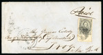 Stamp of Canada » Colony of Canada » Regular Uses of the Issued Stamps including Special Features of the Issued Stamps on Cover 1852–57 6d Greenish Grey on Thin Wove Cover to USA