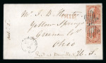 Stamp of Canada » Colony of Canada » Regular Uses of the Issued Stamps including Special Features of the Issued Stamps on Cover 3d. orange red on thick hard wove paper tied by Toronto