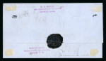 Stamp of Canada » Colony of Canada » Regular Uses of the Issued Stamps including Special Features of the Issued Stamps on Cover 1852–57 3d Deep Red, Unique Partial Gutter Pair on