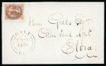Stamp of Canada » Colony of Canada » Regular Uses of the Issued Stamps including Special Features of the Issued Stamps on Cover 1851 3d Red on Laid Paper on Entire3d red on laid paper,