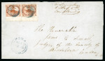 Stamp of Canada » Colony of Canada » Regular Uses of the Issued Stamps including Special Features of the Issued Stamps on Cover 3d. orange-vermilion on laid paper, separated bottom