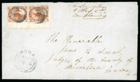 Stamp of Canada » Colony of Canada » Regular Uses of the Issued Stamps including Special Features of the Issued Stamps on Cover 3d. orange-vermilion on laid paper, separated bottom