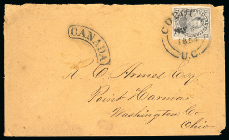 Stamp of Canada » Colony of Canada » Cancellations COBOURG: 1851 6d Slate-Violet on Laid Paper Cover to