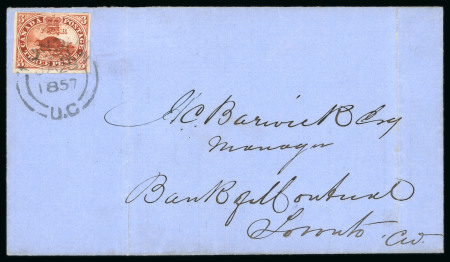 Stamp of Canada » Colony of Canada » Cancellations LONDON: 1852–57 3d Deep Red on Medium Wove Entire3d